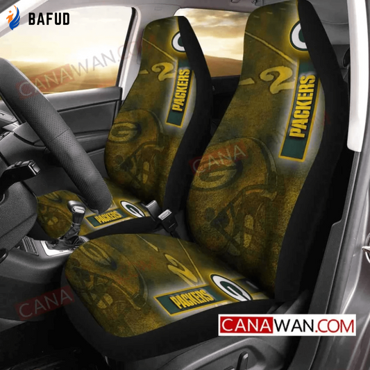 Green Bay Packers Logo Print Pattern v147 Universal Fit Car Seat Covers For Fan Gifts Gift For Fan - Bafud