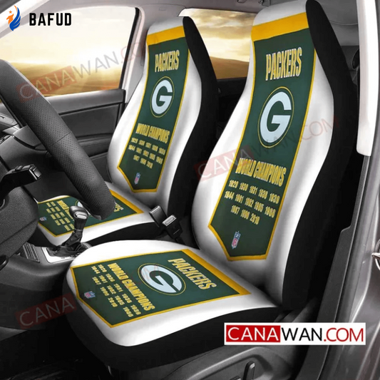 Green Bay Packers Logo Print Pattern v156 Universal Fit Car Seat Covers For Fan Gifts Gift For Fan - Bafud