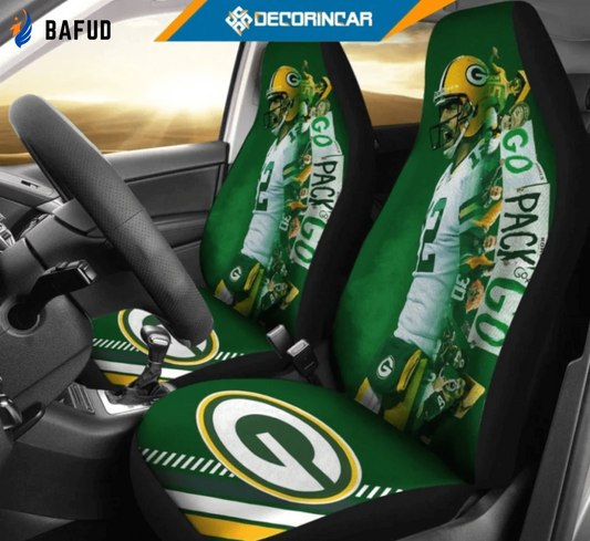 Green Bay Packers Player v1 Universal Fit Car Seat Covers For Fan Gifts Gift For Fan - Bafud