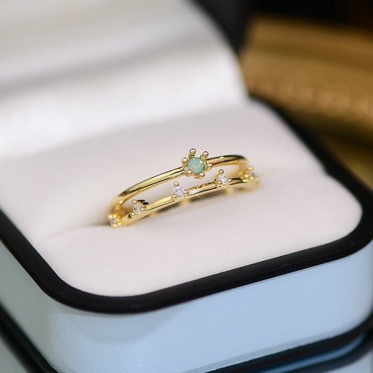Green Gem Ring - Elise