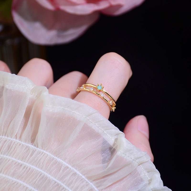 Green Gem Ring - Elise