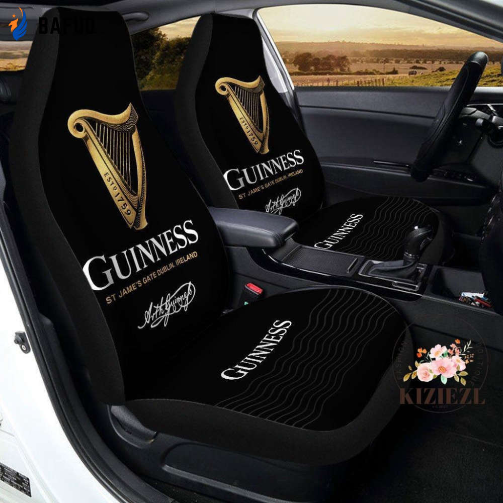 Guinness Car Seat Covers For Fan Gifts, Guinness Beer Seat Covers For Fan Gifts, Car Seat Protector, Interior Car Decor, Beer Drinking Gifts, Guinness Seat Covers For Fan Gifts - Bafud