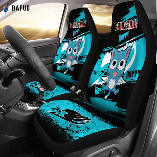 Happy Fairy Tail Car Seat Covers For Fan Gifts Gift For Cute Fan Anime - Bafud