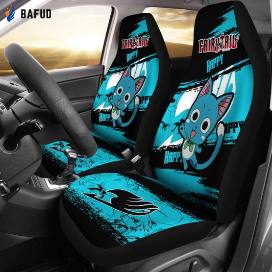 Happy Fairy Tail Car Seat Covers For Fan Gifts Gift For Hard Fan Anime - Bafud
