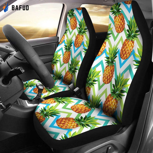 Hawaiian Pineapple Car Seat Covers For Fan Gifts - AH - K5 - Bafud
