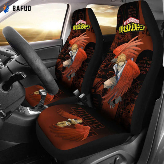 Hawks My Hero Academia Car Seat Covers For Fan Gifts Manga Mixed Anime - Bafud