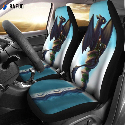 Hiccup Toothless How To Train Your Dragon Car Seat Covers For Fan Gifts HH11 - Bafud