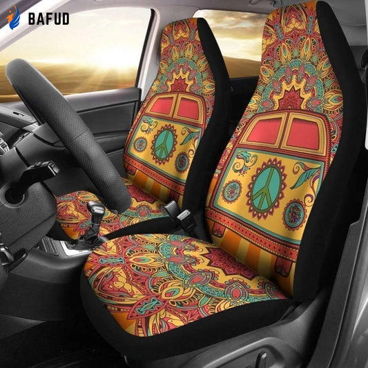 Hippie Van Colored Car Seat Covers For Fan Gifts LT03 - Bafud