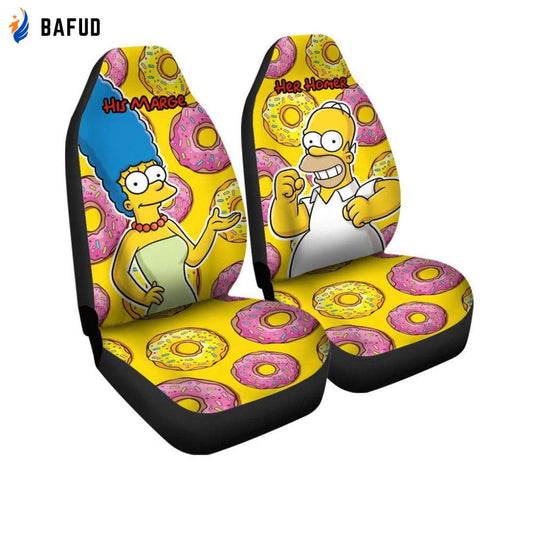 Homer and Marge The Simpsons Car Seat Covers For Fan Gifts The Best Valentine's Day Gifts - Bafud