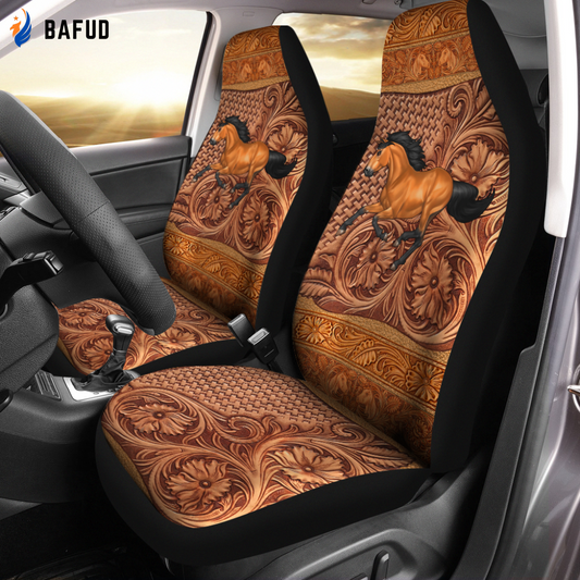Horse - Leather Embossed Car Seat Covers For Fan Gifts JJW12092004 - Bafud