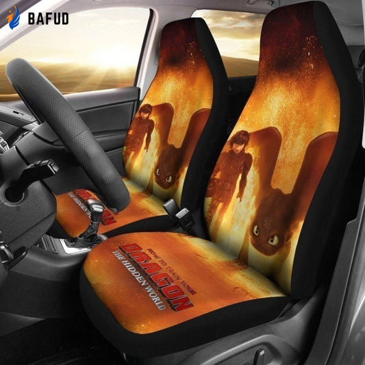 How To Train Your Dragon Car Seat Covers For Fan Gifts Custom The Hidden World - Bafud