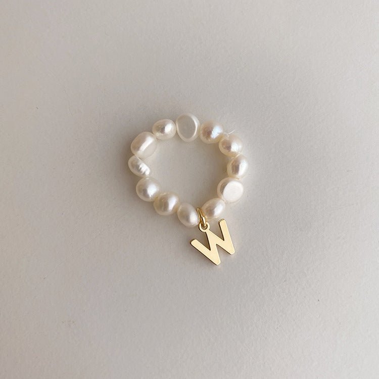 Pearl Initial Ring