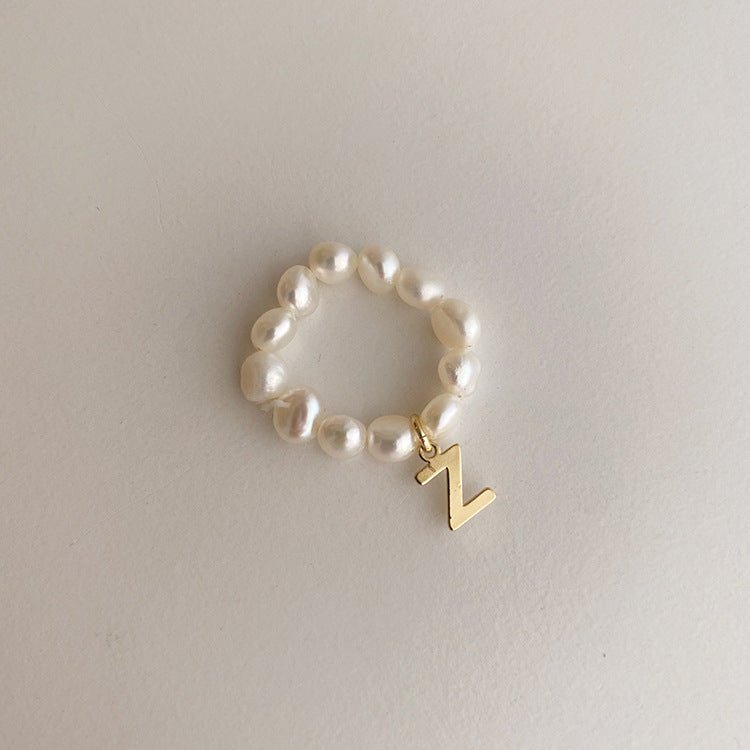 Pearl Initial Ring