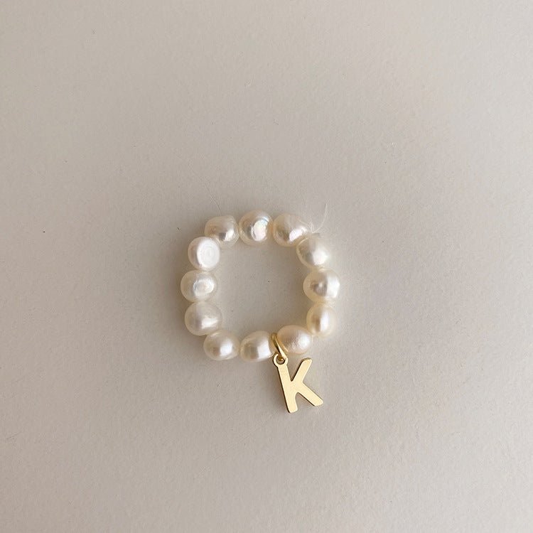 Pearl Initial Ring