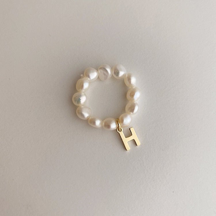 Pearl Initial Ring