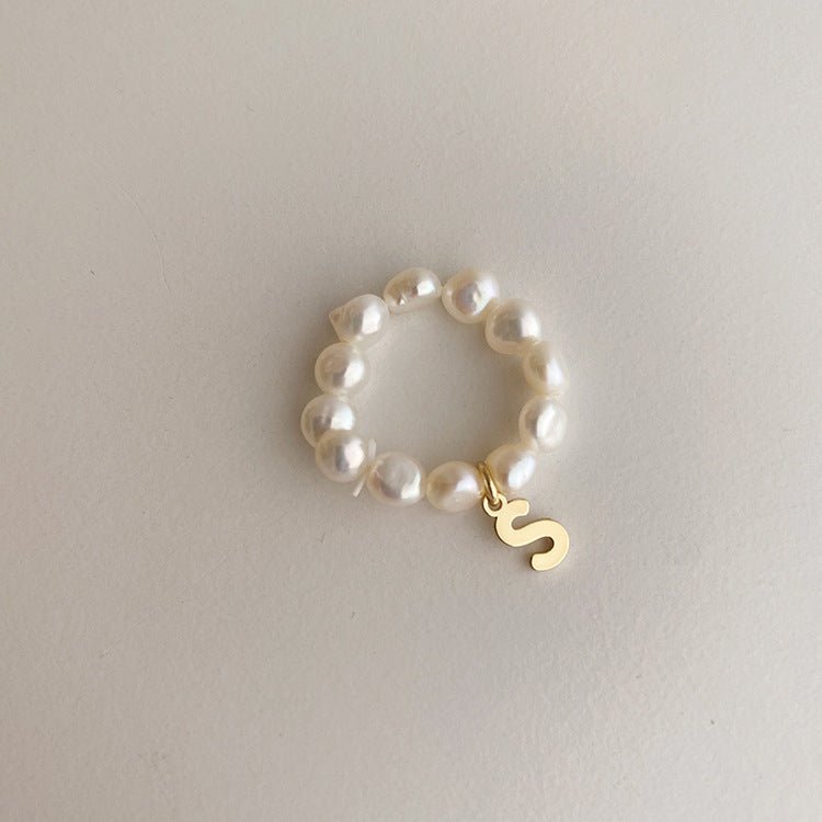 Pearl Initial Ring