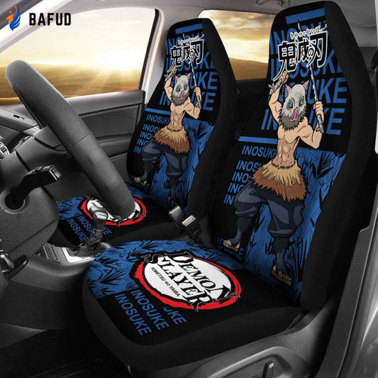Inosuke Demon Slayer Car Seat Covers For Fan Gifts Custom Anime Car Accessories - Bafud