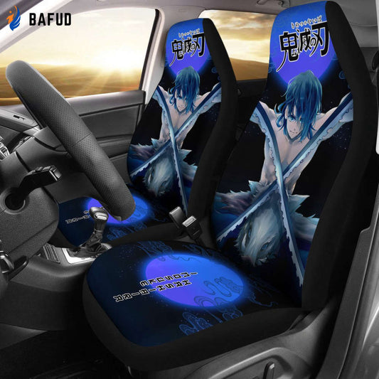 Inosuke Demon Slayer Under The Moon Car Seat Covers For Fan Gifts Custom Anime Car Accessories - Bafud