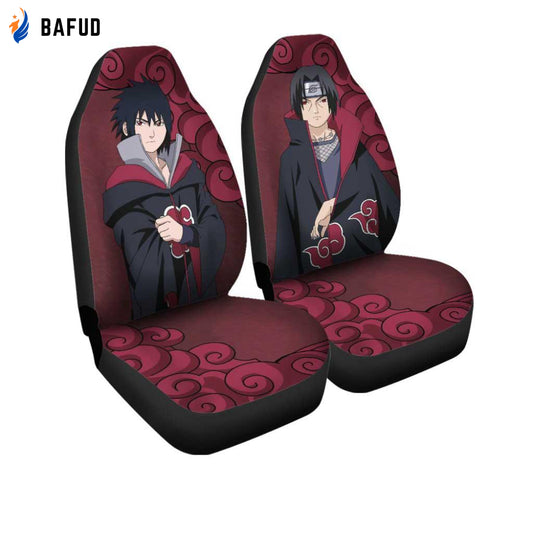 Itachi and Sasuke Car Seat Covers For Fan Gifts Naruto Anime Car Decor Custom Anime - Bafud