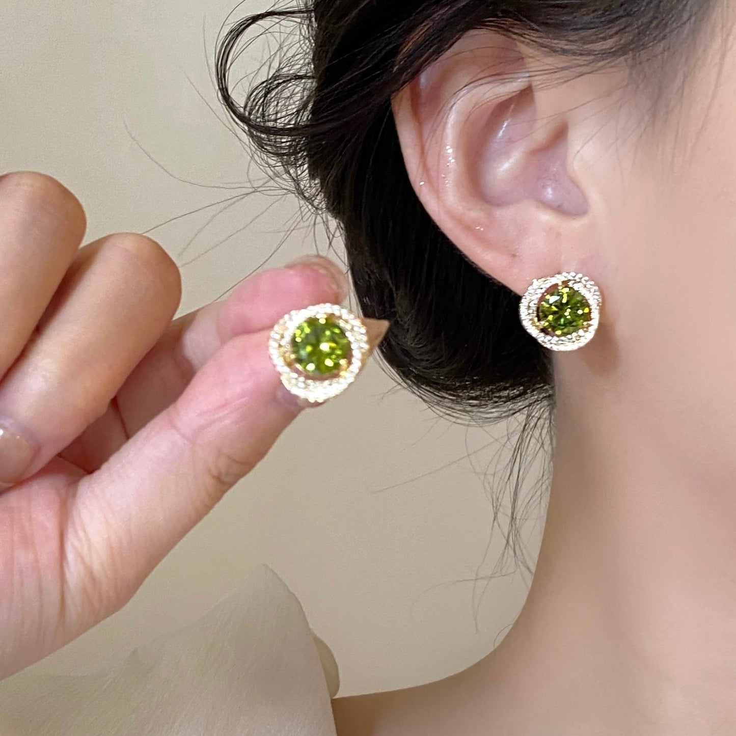 Ivana Peridot Stud Earrings
