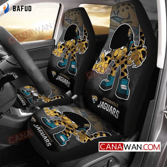 Jacksonville Jaguars Logo Art Leo Pard Universal Fit Car Seat Covers For Fan Gifts Gift For Fan - Bafud