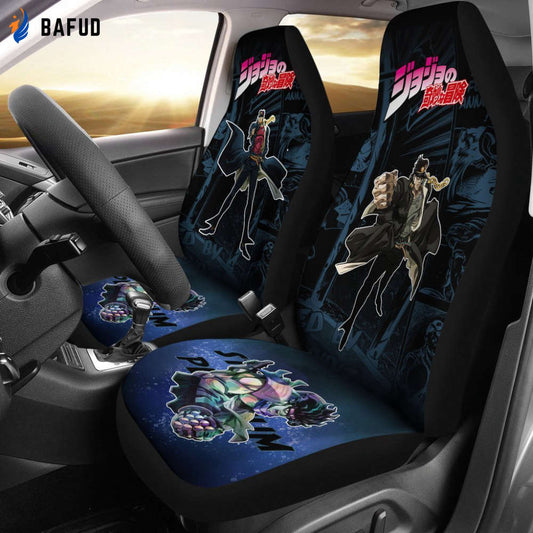 JoJo's Bizarre Adventure Jotaro Kujo Car Seat Covers For Fan Gifts - Bafud