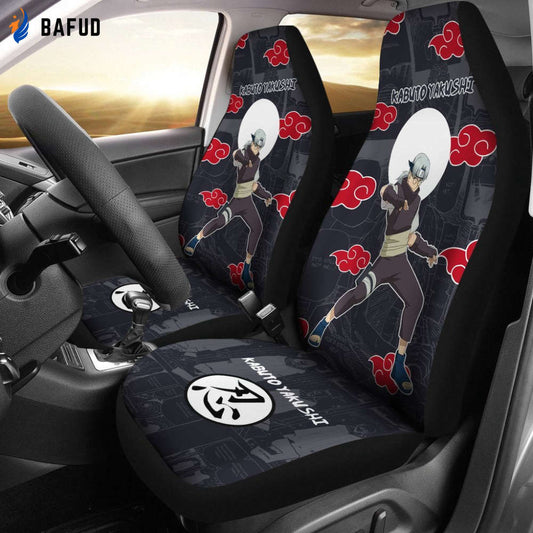 Kabuto Yakushi NRT Akatsuki Members Car Seat Covers For Fan Gifts Custom Anime Car Accessories - Bafud