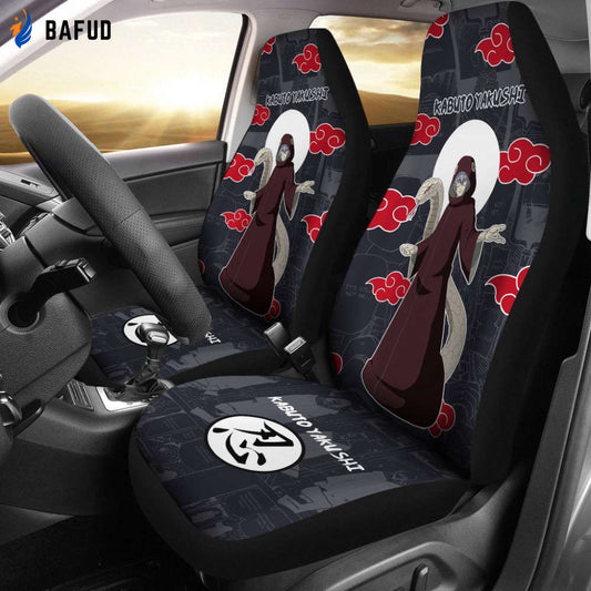Kabuto Yakushi NRT Akatsuki Members Car Seat Covers For Fan Gifts Quotes Anime - Bafud