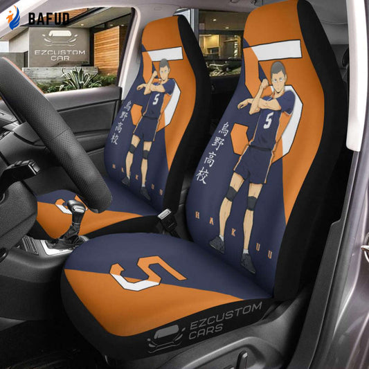 Karasuno High Tanaka Haikyuu Anime Car Seat Covers For Fan Gifts - Bafud