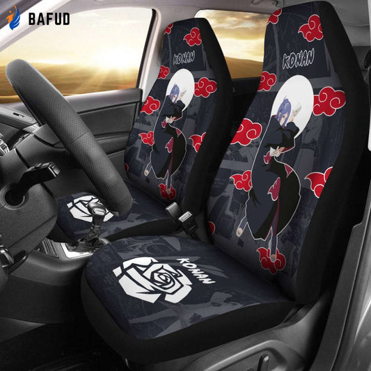 Konan NRT Akatsuki Members Car Seat Covers For Fan Gifts Custom Anime Car Accessories - Bafud
