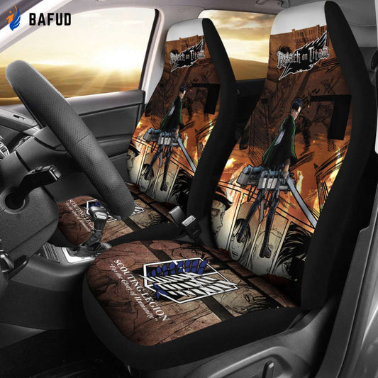 Levi Ackerman Attack On Titan Car Seat Covers For Fan Gifts For Cool Fan Anime - Bafud