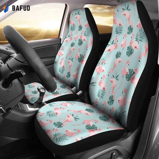 Light Pink Flamingo Car Seat Covers For Fan Gifts LT04 - Bafud