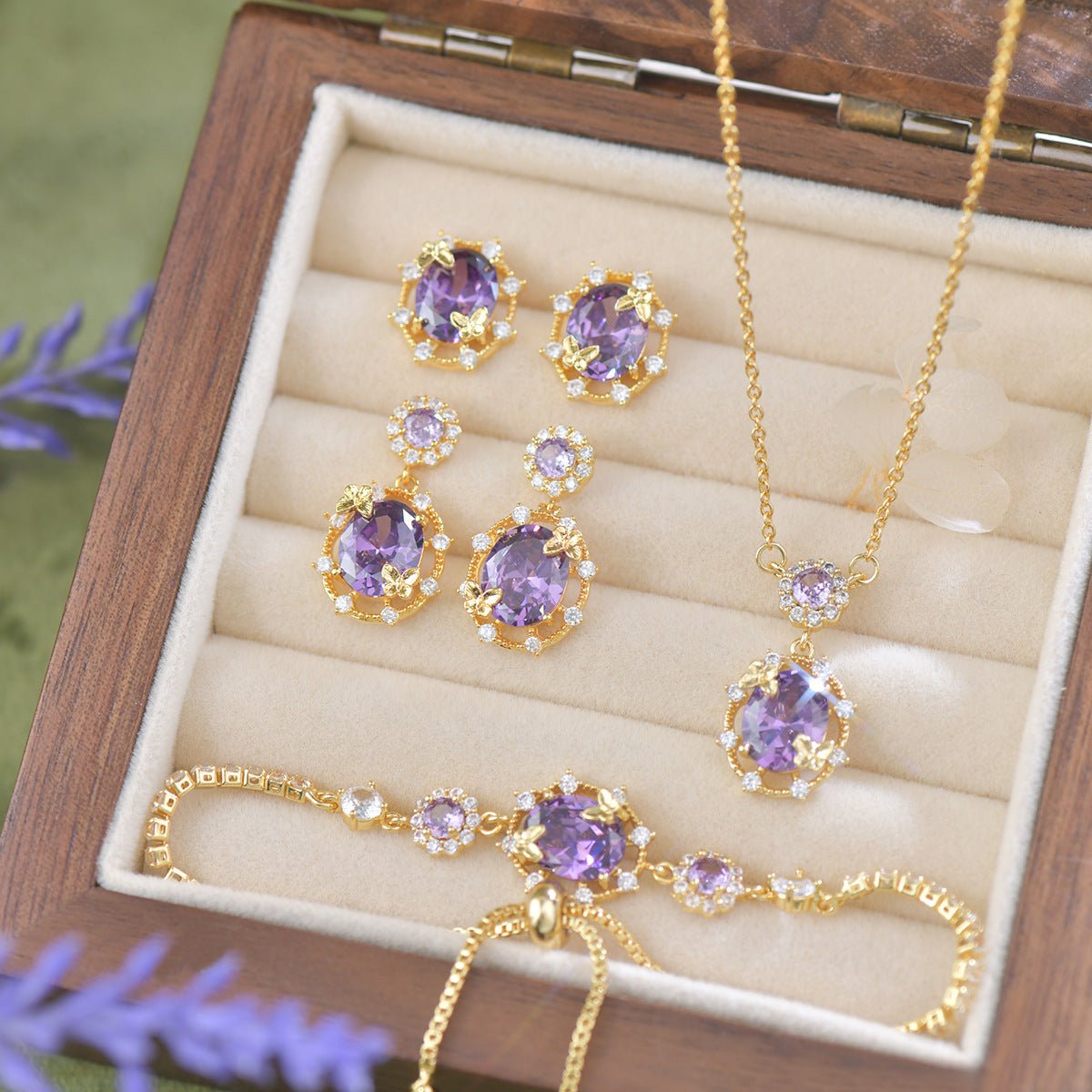 Lilac Butterfly Necklace