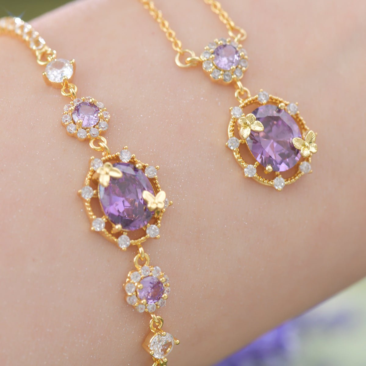 Lilac Butterfly Necklace