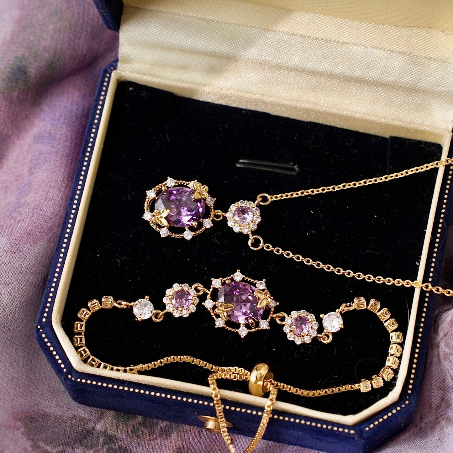 Lilac Butterfly Necklace