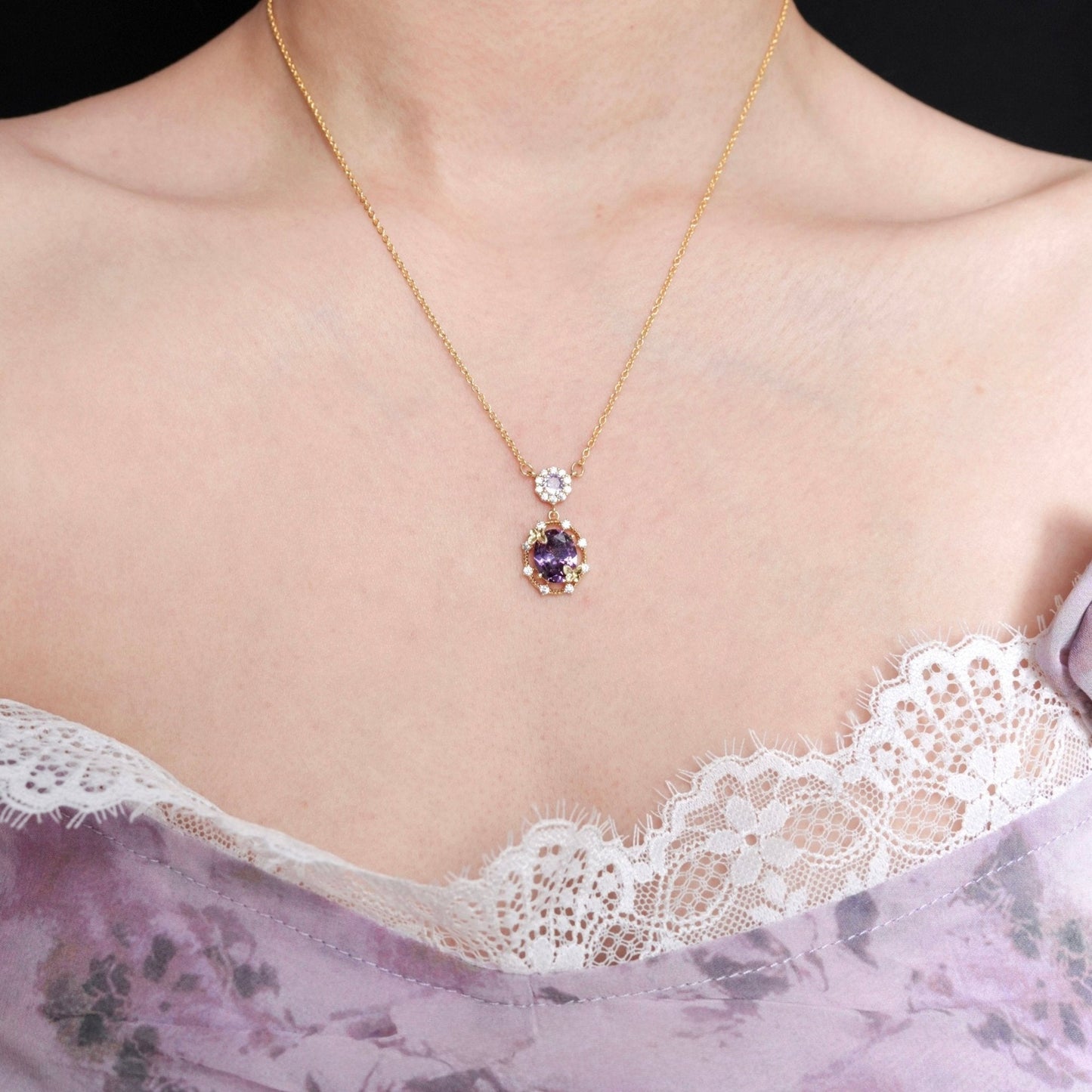 Lilac Butterfly Necklace