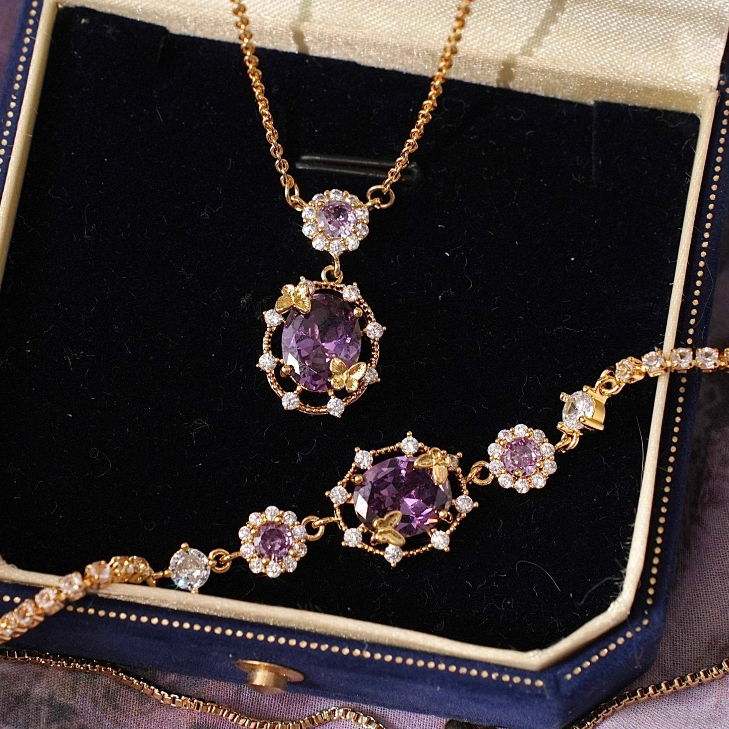 Lilac Butterfly Necklace