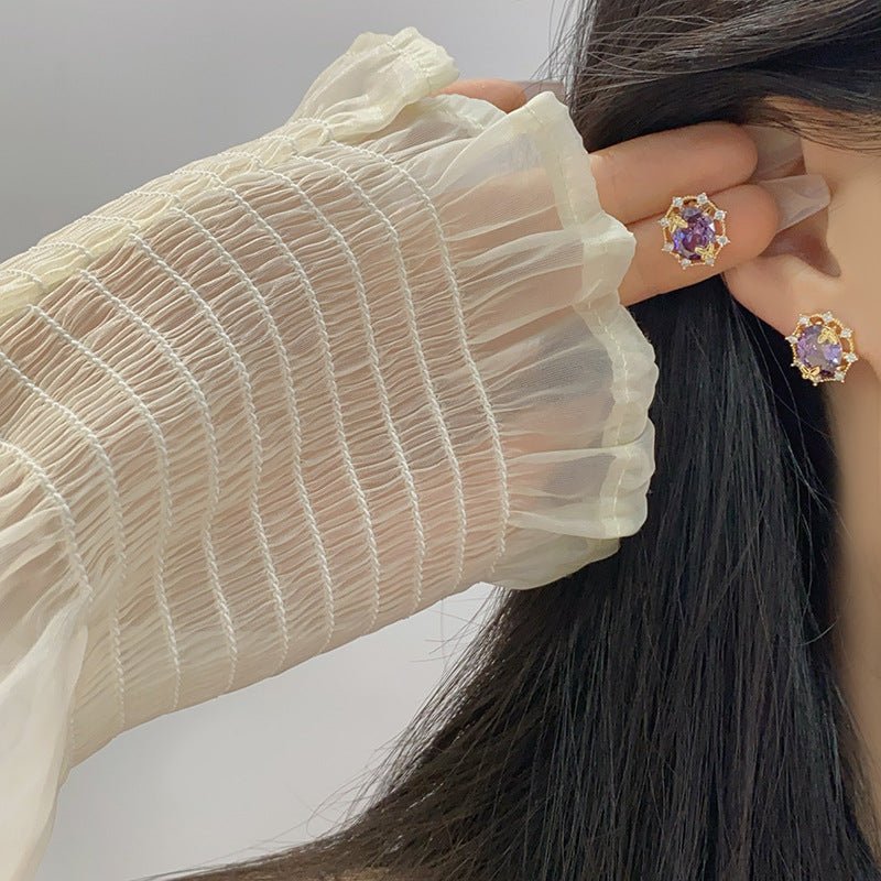 Lilac Butterfly Stud Earrings