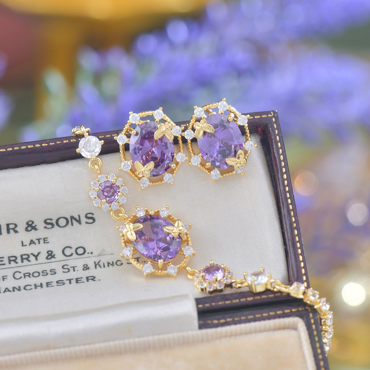 Lilac Butterfly Stud Earrings