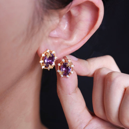 Lilac Butterfly Stud Earrings