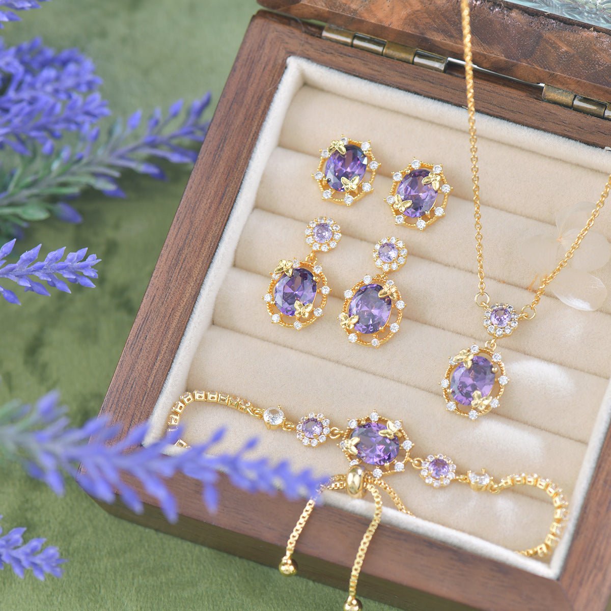 Lilac Butterfly Stud Earrings