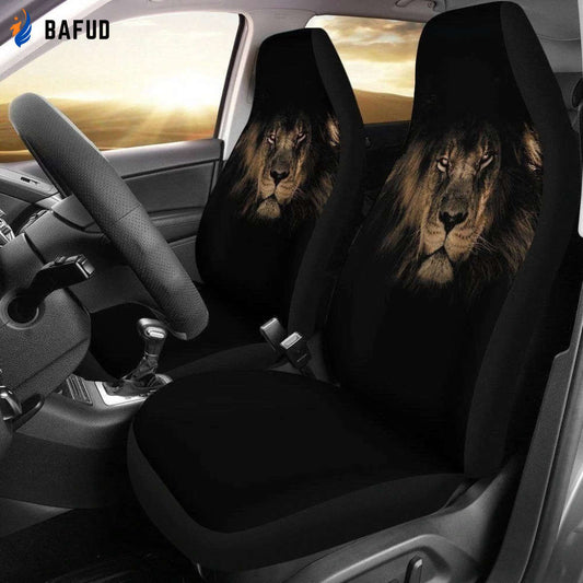 Lion Car Seat Covers For Fan Gifts Custom Black Car Decoration Accessories - Bafud
