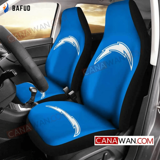 Los Angeles Chargers Logo Pattern v9 Universal Fit Car Seat Covers For Fan Gifts Gift For Fan - Bafud