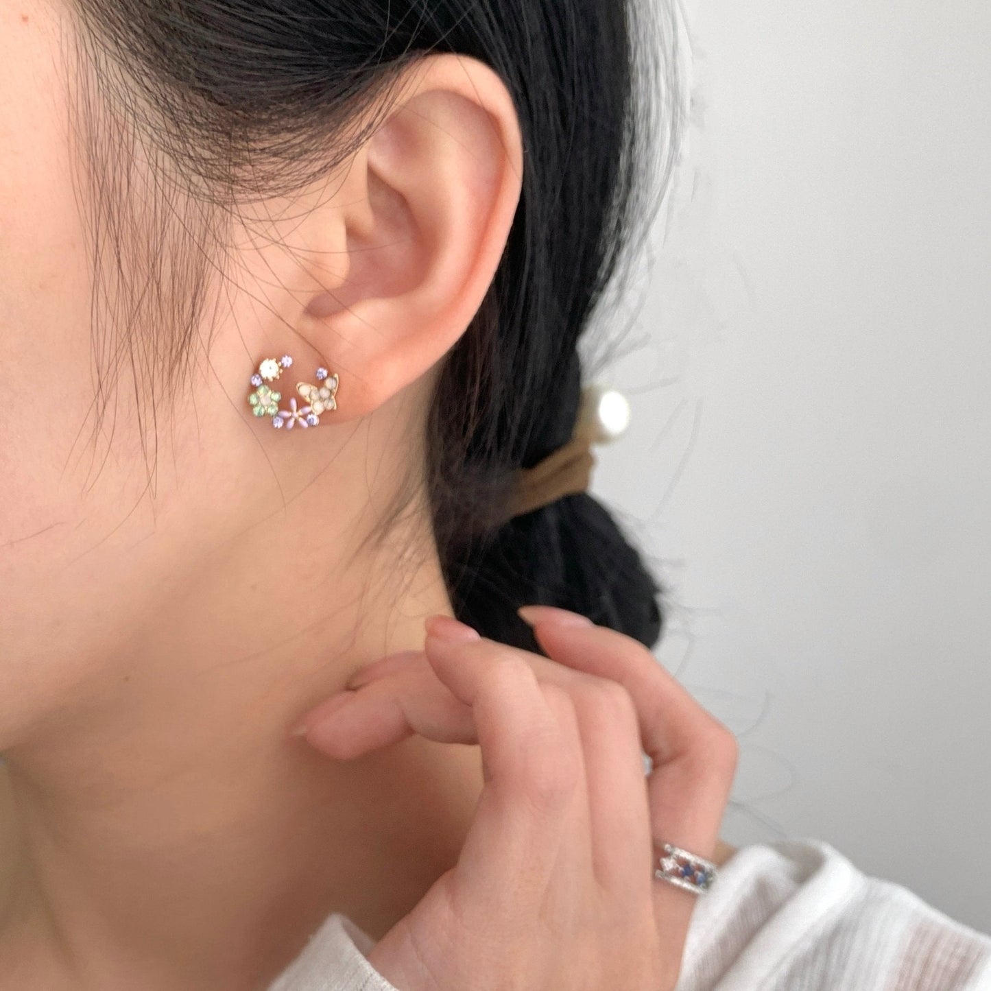 Lucy Flower Butterfly Stud Earrings