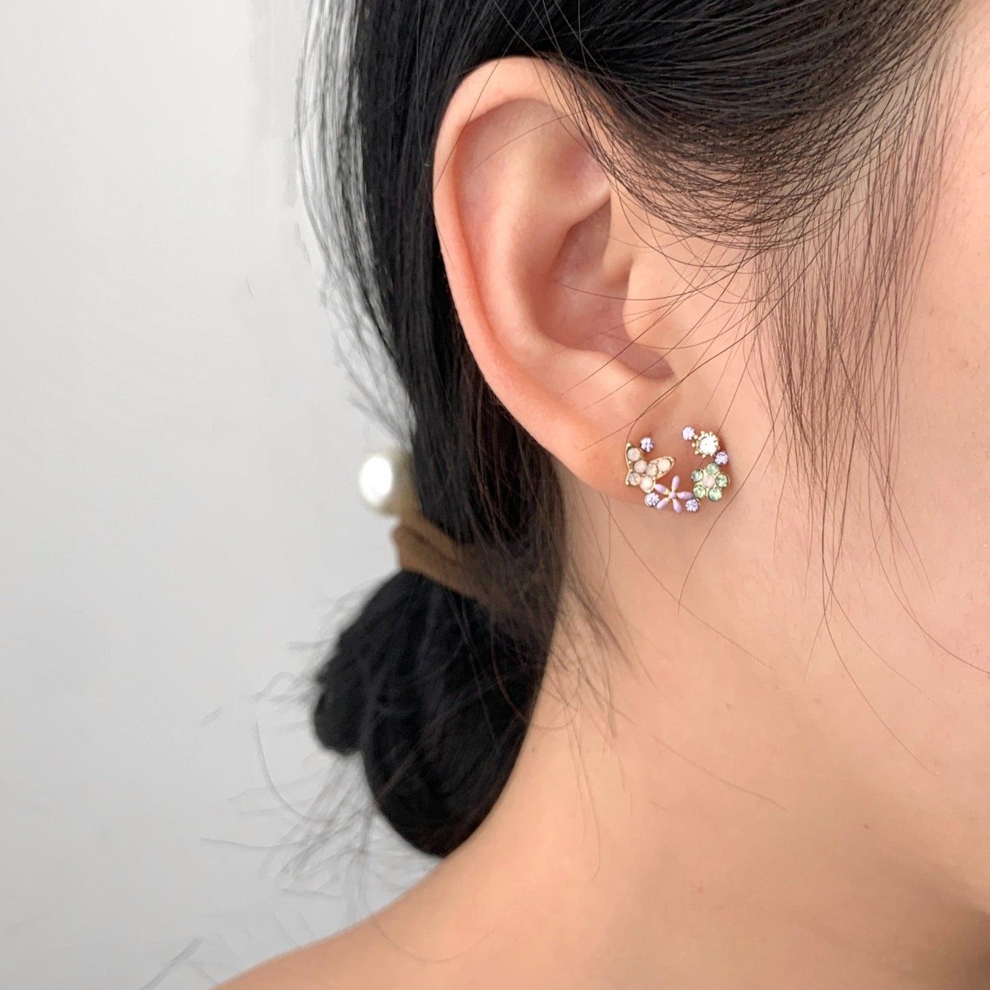 Lucy Flower Butterfly Stud Earrings