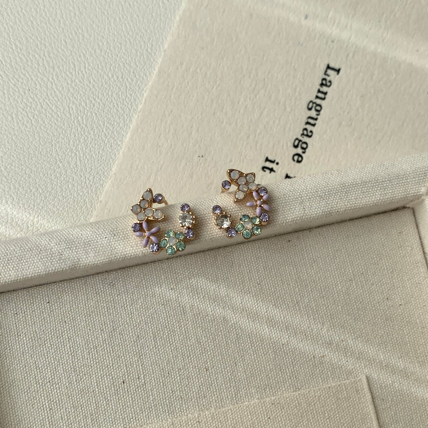Lucy Flower Butterfly Stud Earrings