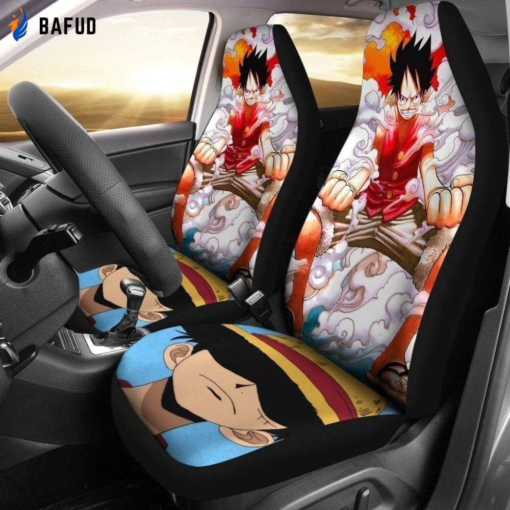 Luffy Gear One Piece Anime Car Seat Covers For Fan Gifts NH08 - Bafud