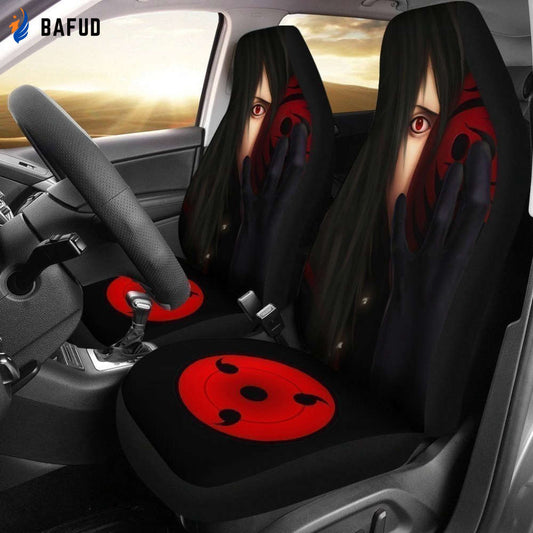 Madara Sharingan Eyes NRT Anime Car Seat Covers For Fan Gifts NH06 - Bafud