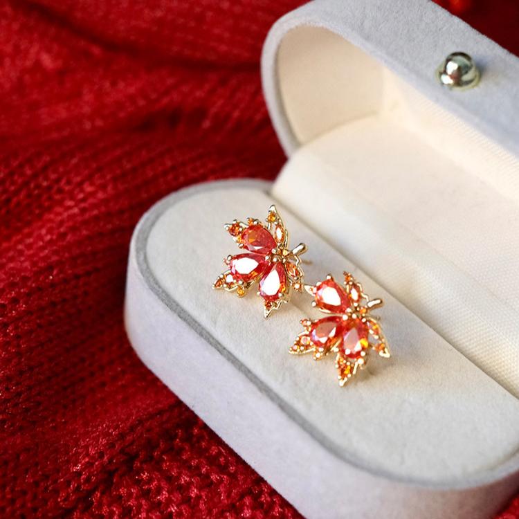 Maple Leaf Stud Earrings