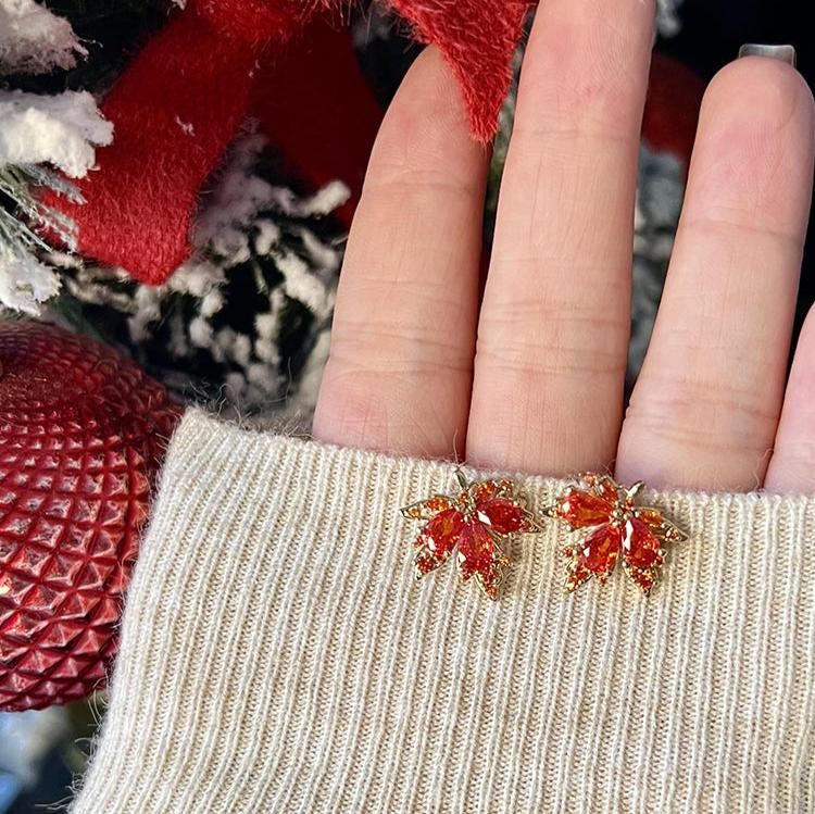 Maple Leaf Stud Earrings